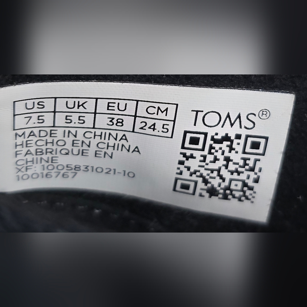 TOMS Black Slip-On Shoes